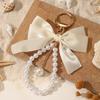 Fashion Simulated Pearl Bowknot Elegant Women Bag Charm Pendant Accessories Pendant Party Gifts Bag Charm