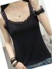 Azulte Fashionable Camisole with Lace Chest and Shoulder Perfect for Middle High and College Perfect for Everyday and Cute and Stylish Black Perfect