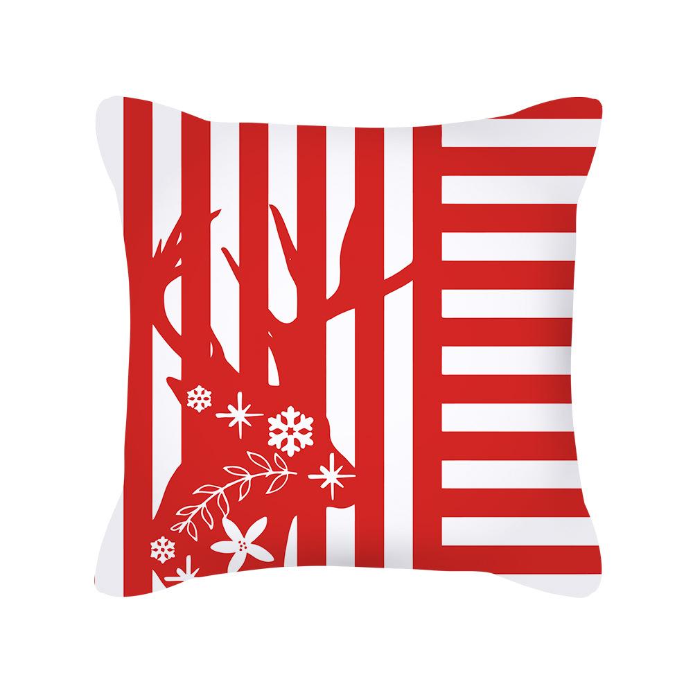 Red Christmas Elk Snowflake Letter Peach Velvet Pillow Cover Cushion New Home Furnishing