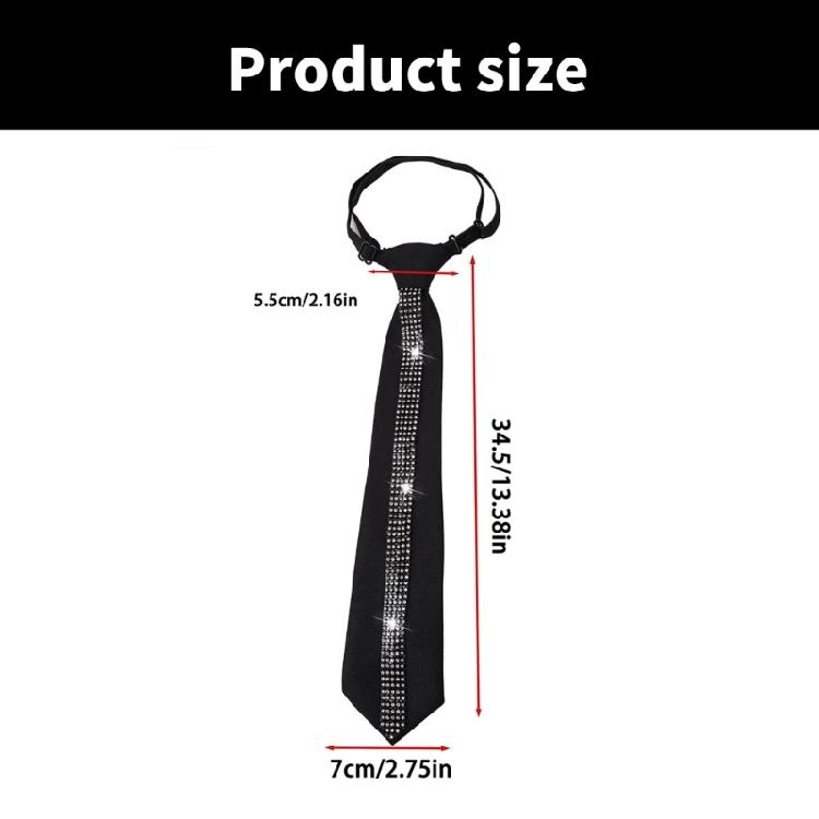 Dżetony Ozdoby Czarny Krawat dla Kobiet Mężczyzn Ucznia Elegancki Gotowy Wiązany Regulowany Krawat do Munduru Koszuli Szkolnej