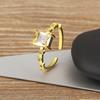 Nidin Classic New Design Inlaid Zircon Open Rings 3 Colors For Women Female Daily Jewelry Party Wholesale Accessories Gifts