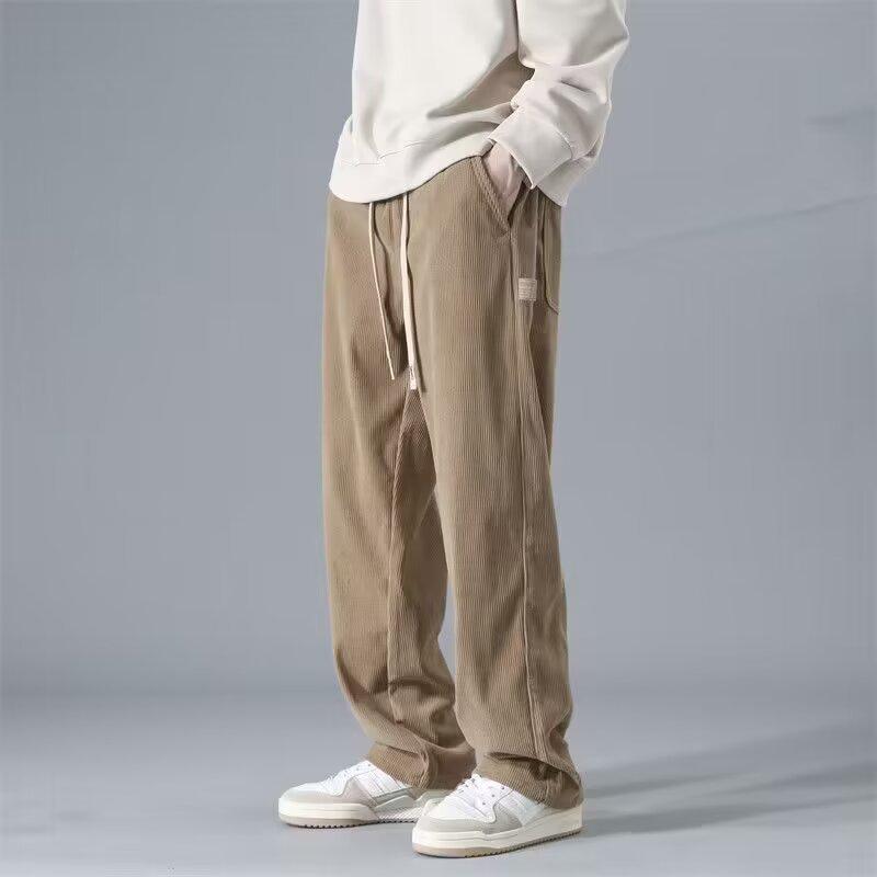 Men's Retro Corduroy Wide-Leg Pants - Spring/Autumn Casual