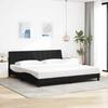 Bed Frame without Mattress  Hanko  Black 200x200 cm Fabric
