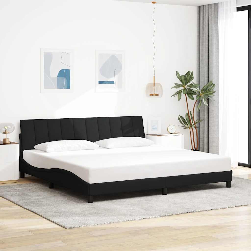 Bed Frame without Mattress  Hanko  Black 200x200 cm Fabric