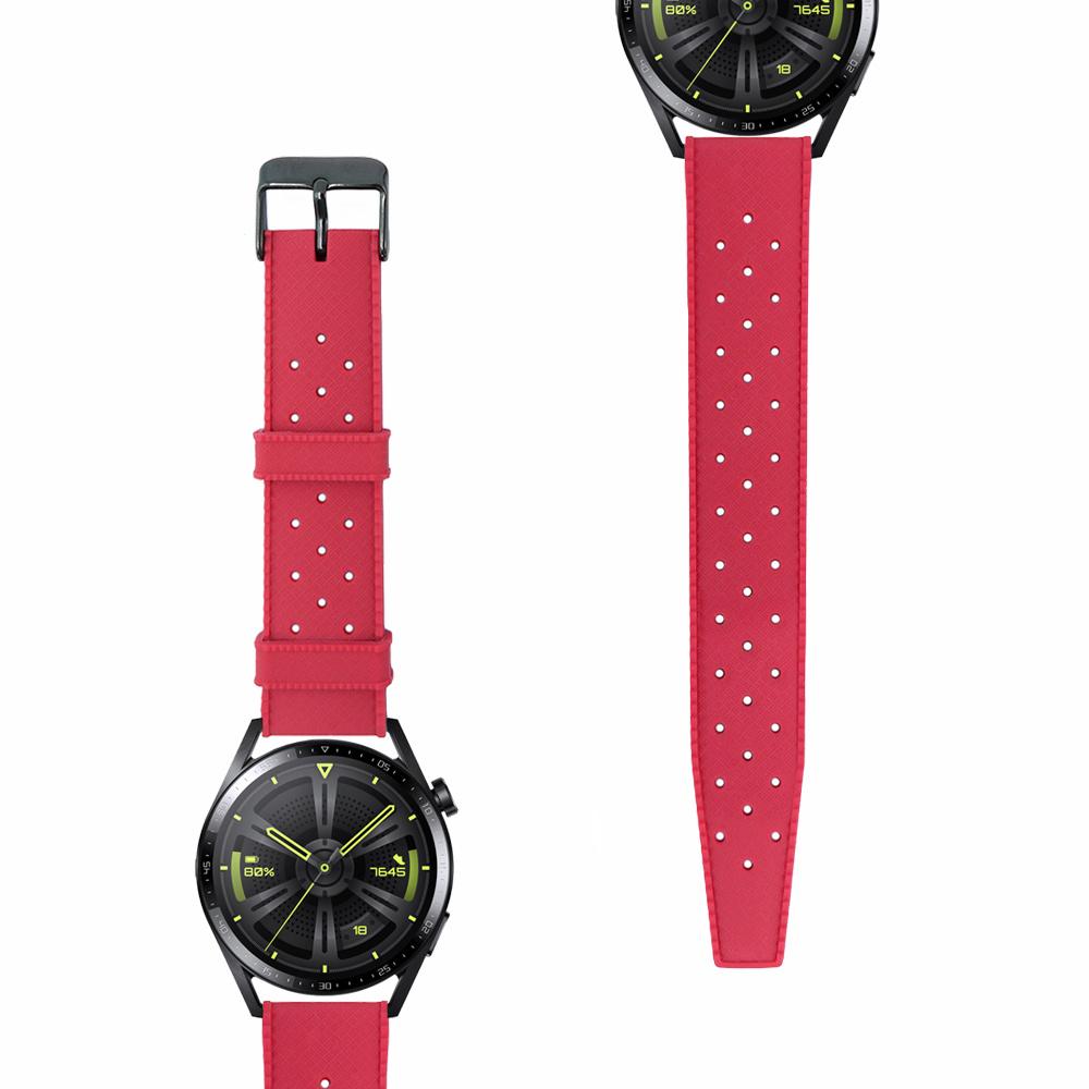 ERBORD Universal Silicone Strap 22mm, Tropic, Red / Black Buckle
