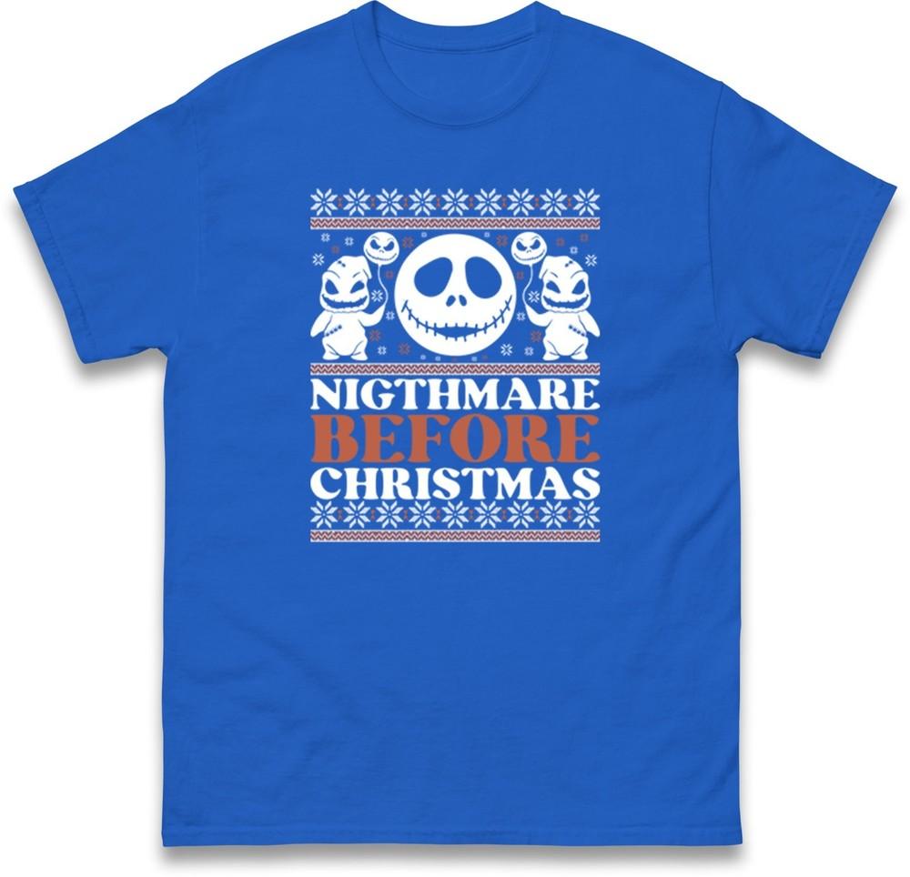 Nightmare Before Christmas TShirt Funny Spooky Halloween Xmas Festive Tee Top