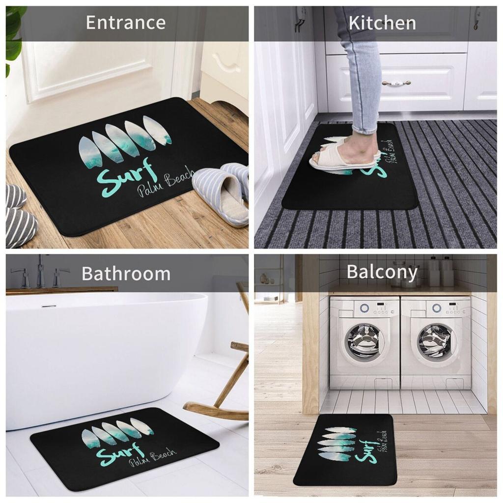 1PC Surf Pattern Kitchen Rugs Non-Slip Door Mats Pop design Bathroom Rug Bath Mat Carpet for Home Sink Laundry Decor