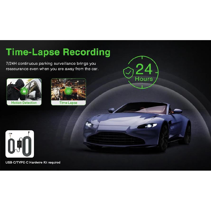 3 Channel Dash Cam Video Recorder Three Lens Car Camera with Rear View DVR 24H Parking Monitor Black Box Car Accessories