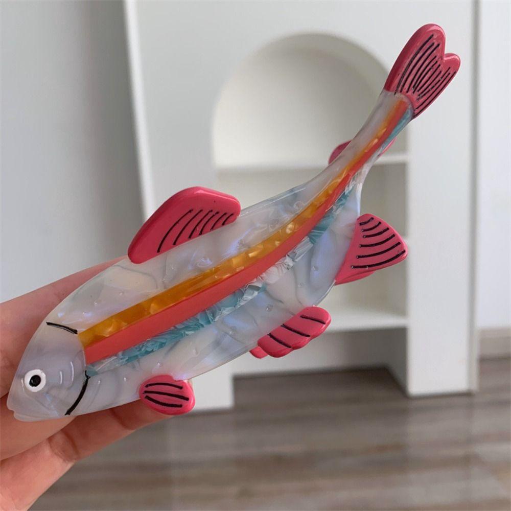 Acetic Acid Ocean Animal Hair Clip Cute Geometry Shark Clip Small Fish Hair Claw  Female