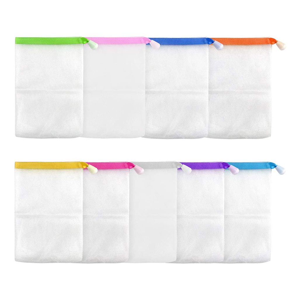 Foam Bubble Drawstring Bag Bath Soap Saver Bag Net Soap Pouch Face Cleansing Tool Foaming Mesh Bag
