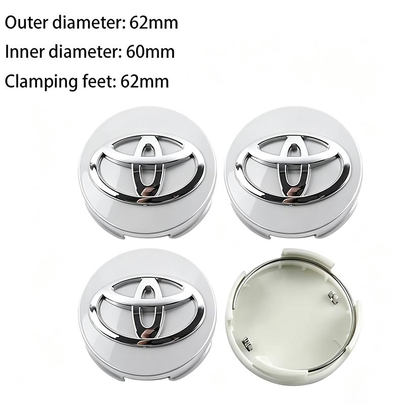 TRR24pcs 57mm 62mm Car Wheel Center Hub Cap For Toyota RAV4 Hilux Aygo Yaris Ractis Corolla Camry CHR Auris Tacoma Car Accessories