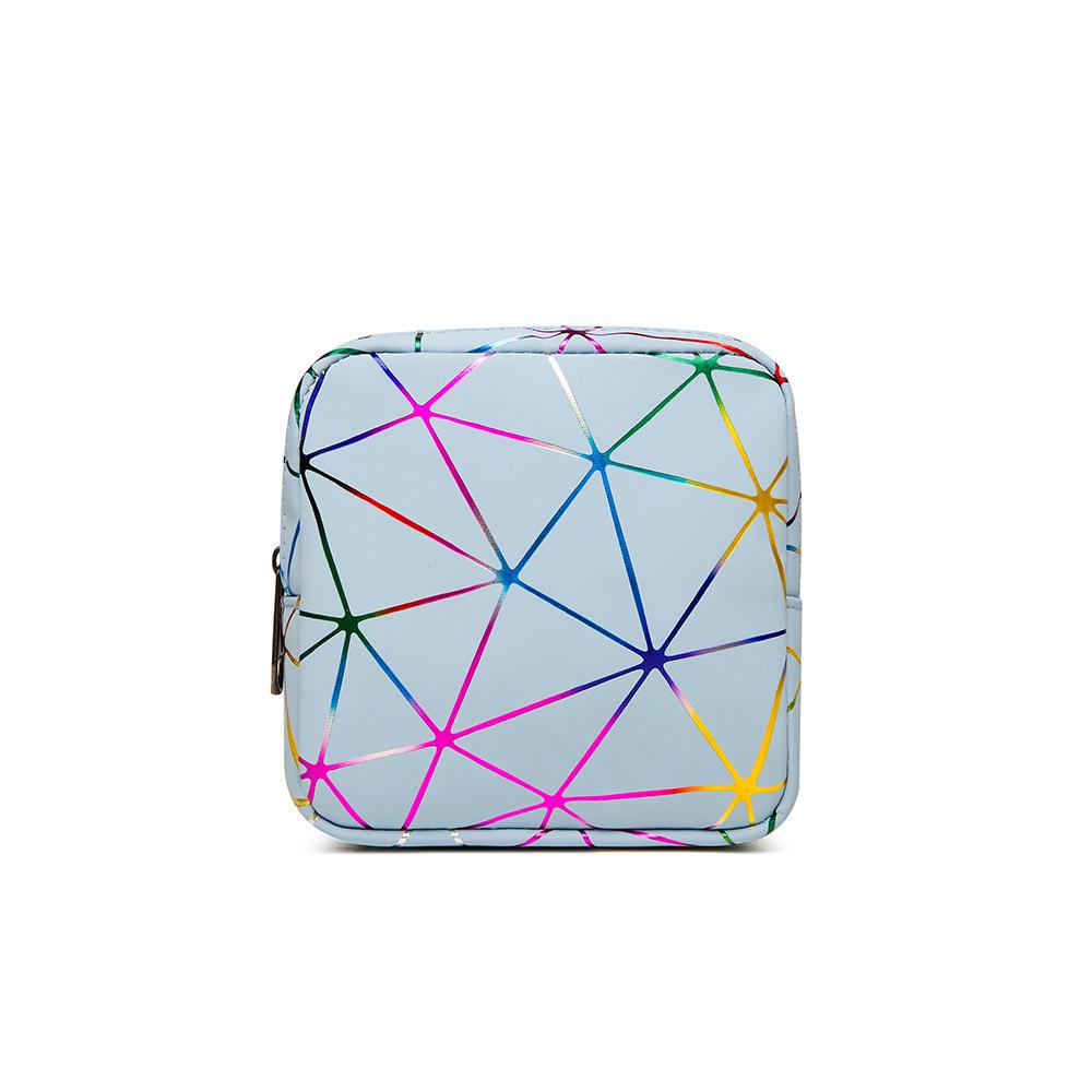 PU Multi-Purpose Diamond Pattern Sanitary Napkin Bag: Portable Menstrual Pad, Lipstick, & Coin Purse for Girls