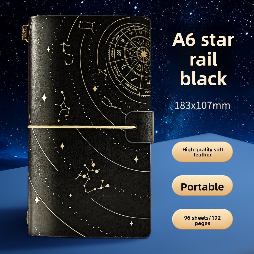 Retro Starry Sky Notebook Leather Cover Diary Handbooks High-Quality A6 Personal Notepad  Gift