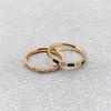 Korean Style Rose Gold Rhinestone Shell Tail Ring - Colorful Titanium Steel Finger Accessory for Women
