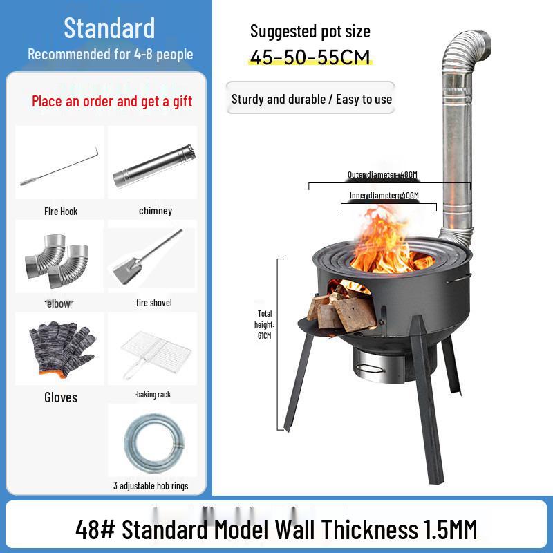 Smokeless Outdoor Firewood Stove for Camping and Home Use
