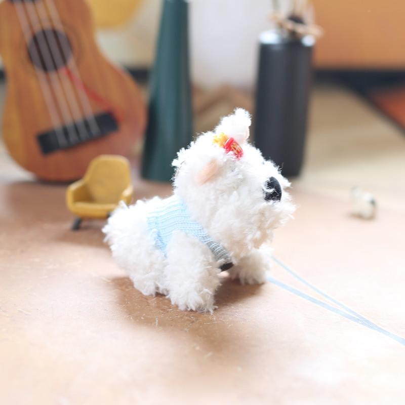 Adorable Dog Plush Doll With Short Faux Fur For Bag Hanging And Collection