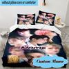Custom Name 3PCS Star Collage K-pop Bedding Set, Including 1pc Duvet Cover And 2pcs Pillowcases, Suitable for Dorms and Bedrooms Gift