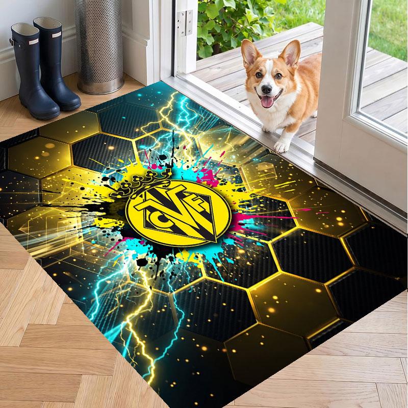 Soft Floor Carpet Villarreal FC Pattern Area Rug Decorative Mat For Home Room Decoration