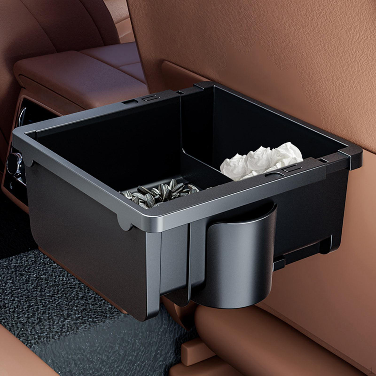 Car Armrest Storage Box Telescopic Water Cup Holder Multifunctional Adjustable Universal for Trash