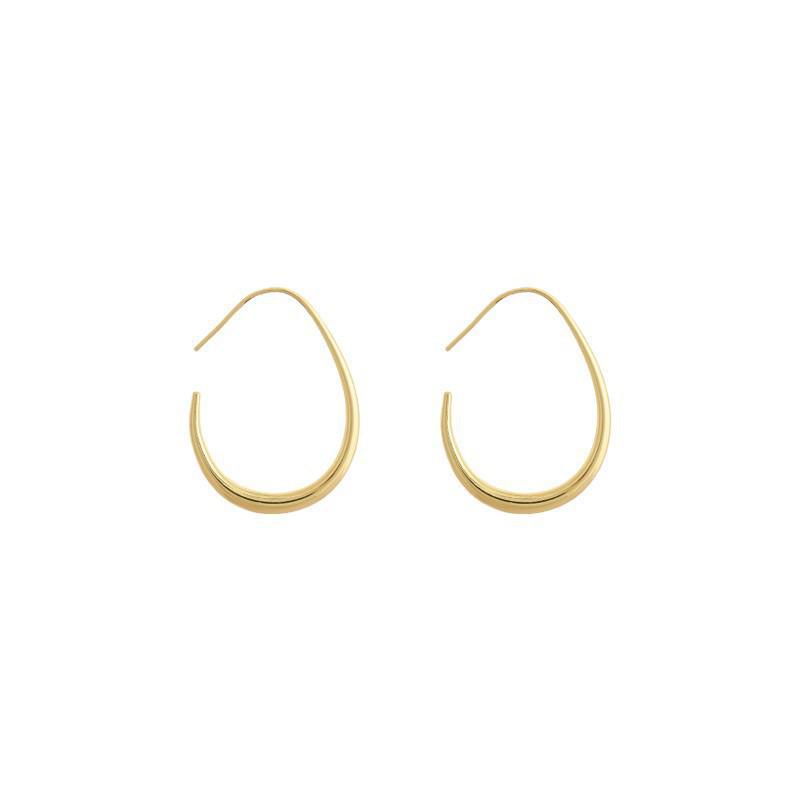 Chic Geometric Hoop Earrings: Simple, Versatile, High-End Style for Women