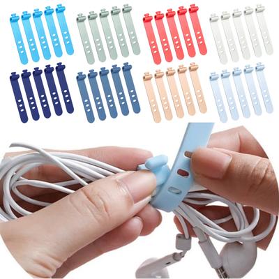 5 Stuks Kabel Organizer Siliconen Herbruikbare Kabelbinders Flexibel Draadbeheer voor Koptelefoons TV USB Computerkabels Voedselzakken Gordijnen Opbergoplossingen