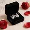 Luxury Floral Stud Earrings: Women's Three-Dimensional s925 Silver Needle, Full Diamond Accent, Versatile for Autumn & Winter Seasons