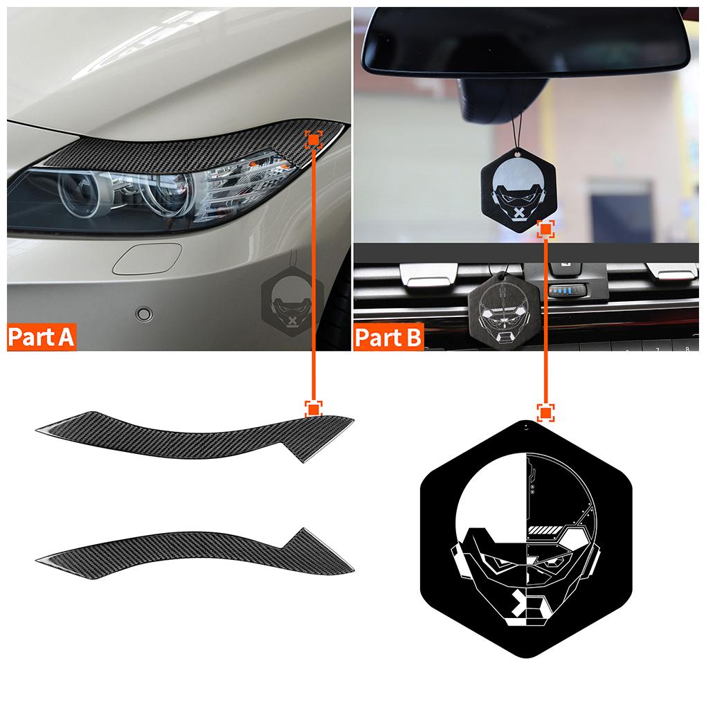 2Pcs Headlight Eyebrows Cover Self-adhesive Sticker Vehicle Parts