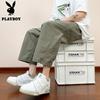 PLAYBOY Men's Ice Silk Nine-Point Casual Pants