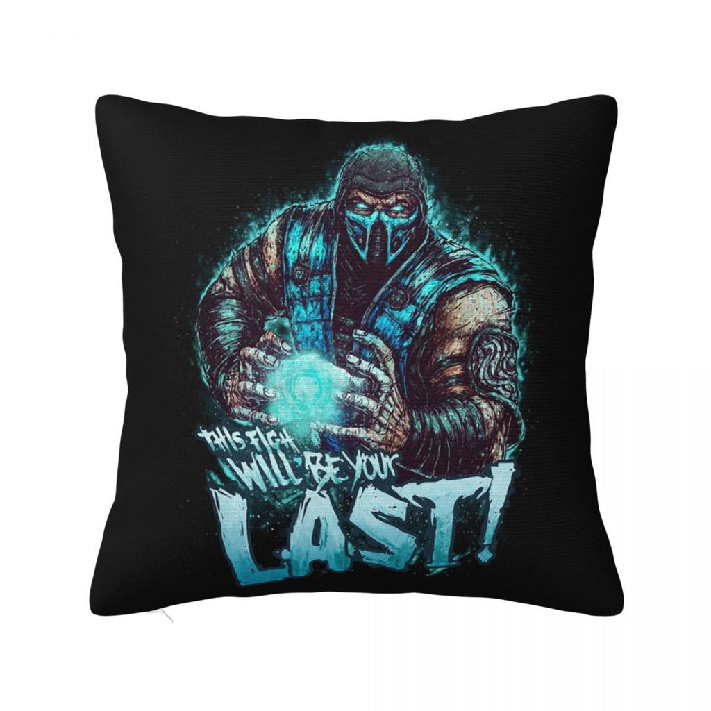 Fighting Game Mortal Kombat Scorpion Sub Zero Warrior 3 Square Pillowcase Cushion Cover Pillow Case Throw Pillow Cover for Home