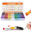 300pcsCarFuse Assortment Kit Mini Standard Micro Fuses 160x Mini 90x Standard 50x Micro with Extractor Tool Aluminum Mixed Color Fuses4