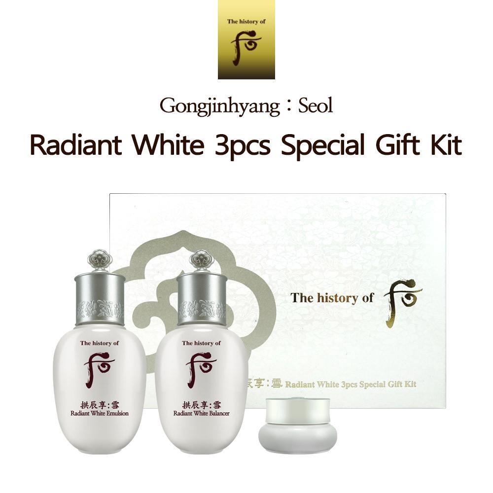 

The History of Whoo - Radiant White 3pcs Special Gift Kit: Seol Radiant White Balancer 20ml + Emulsion 20ml + Moisture Cream 4ml