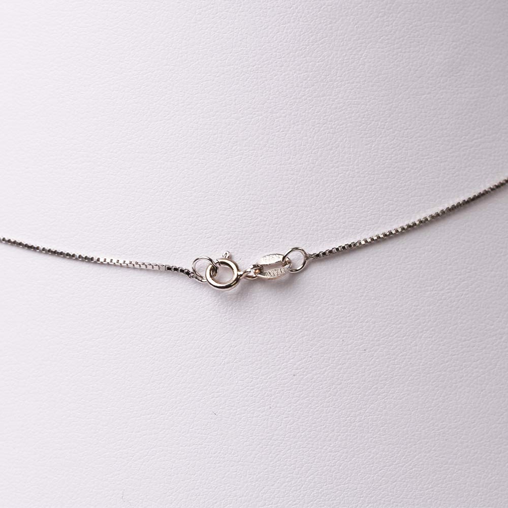 [ZIMO] White Pearl Chain Necklace with 925 Sterling Silver Accessories, Single Freshwater Pearl Pendant