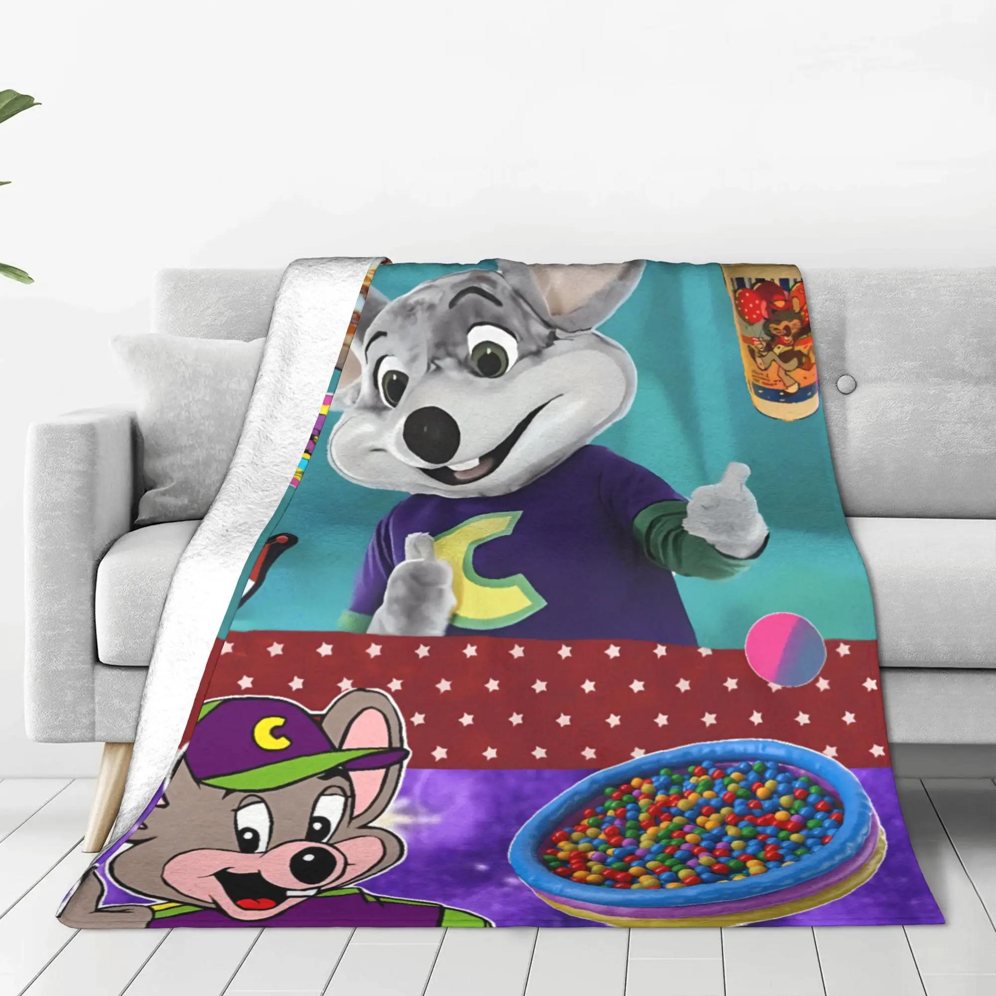 Super Warm Chuck E Cheese Pizza Plush Blankets for Boys Girls Trendy Home Decor Bedspread Cozy Bedding Throws 40x50in