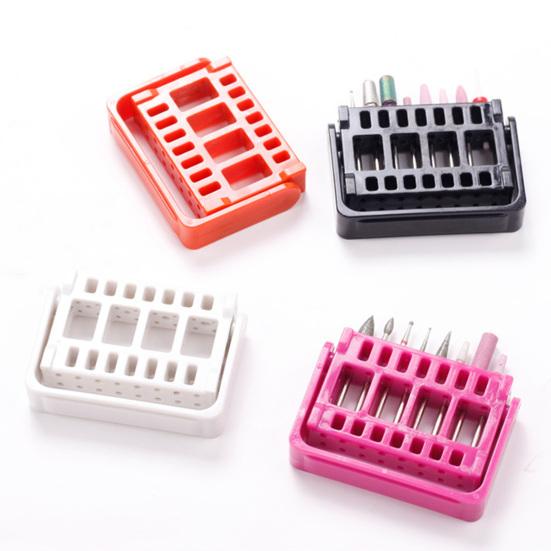 Yousheng Manicure Drill Bits Stand Multi-grid Design Height Adjustable High Durability Dustproof 16 Slots Nail Drill Bit Brush Storage Holder