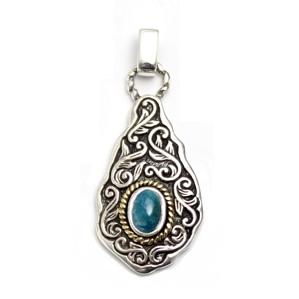 

[goodvibrations] Apatite Raw Stone Pendant - Good Vibrations - Men s & Women s - Sterling Silver 925