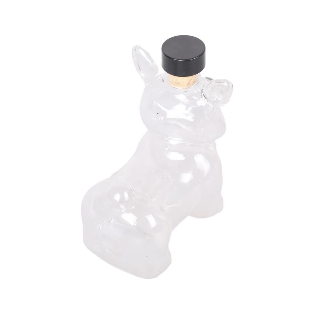 Elegant Whiskeys Serving Bottle In Dog Shape Clear Glass Animal Figurine Liquor Decanter For Kitchen Decors And Gifting