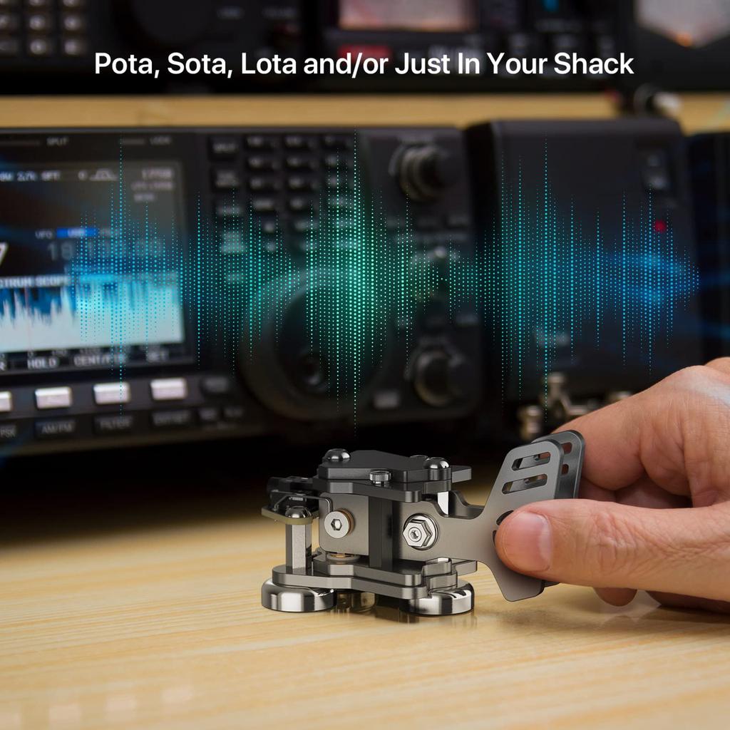 Amateur Radio Key Morse Code Practice Machine Radio HAM Transmitting Telegraph Double Paddle Morse Code Key Aluminum Body 3 Neodymium Magnet Base for