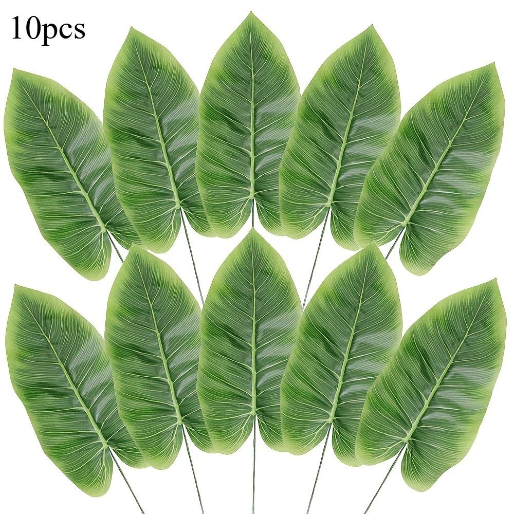 10pcs Green Realistic Artificial Banana Leaf Palm Branches Weddings Christmas Thanksgiving Office Home Garden Decoration Foliage