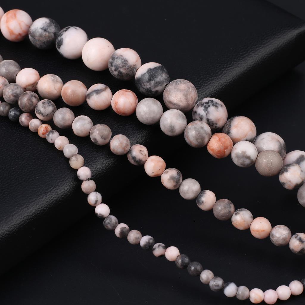 Contas pequenas de pedra natural contas de isolamento de zebra rosa encantos para fazer joias colar pulseira brincos acessório faça você mesmo