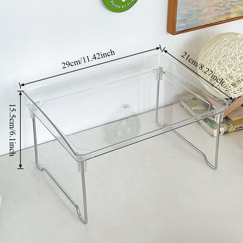 

INS Style 2 Layers Transparent Foldable Storage Rack Countertop Shelf for Desk Spice Cosmetic Jewelry Multi-purpose Organizer
