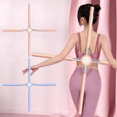 Adjustable Yoga Pole Stainless Steel Back Posture Corrector Body Stick Cross Open Back