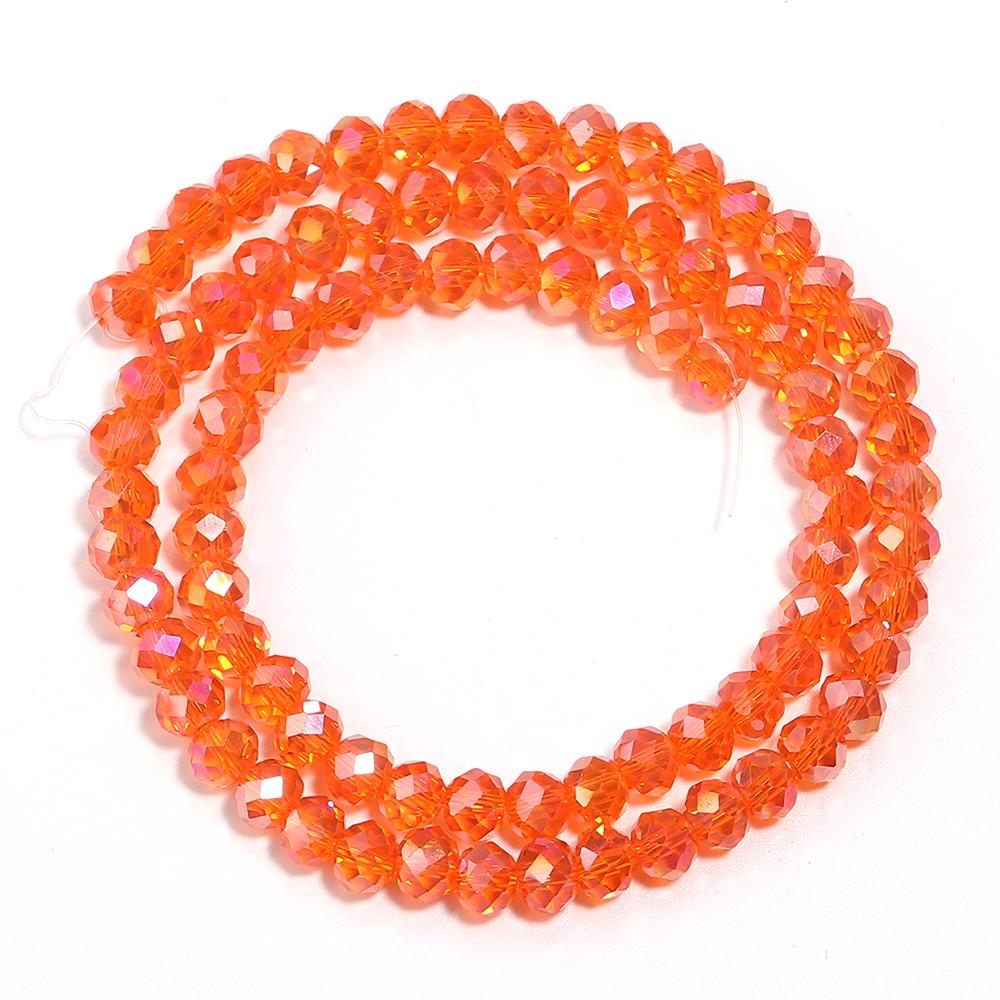 

1Strand 3/4/6/8/10mm Flat Faceted Crystal Beads Glass Beads Loose Spacer Beads For DIY Jewelry Making DIY Necklace Accessories 3mm Approx 108Pcs мандариновый