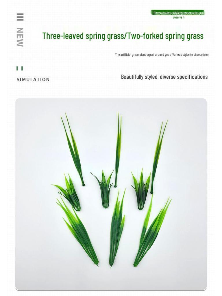 Three-Pronged Grass Seed Bonsai: Small Potted Simulation Lawn and Aquatic Plant