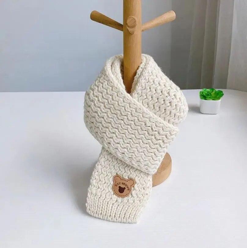 1 stk Småbarn Gutt Jente Skjerf Mote Kawaii tegneserie Bjørn Skjerf for baby Utendørs Varm Høst Vinter Strikk Skjerf Fotografi Rekvisit