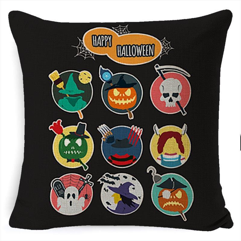 Halloween Pumpkin Horror Series Linen Pillow Cover Car Cushion Pillow