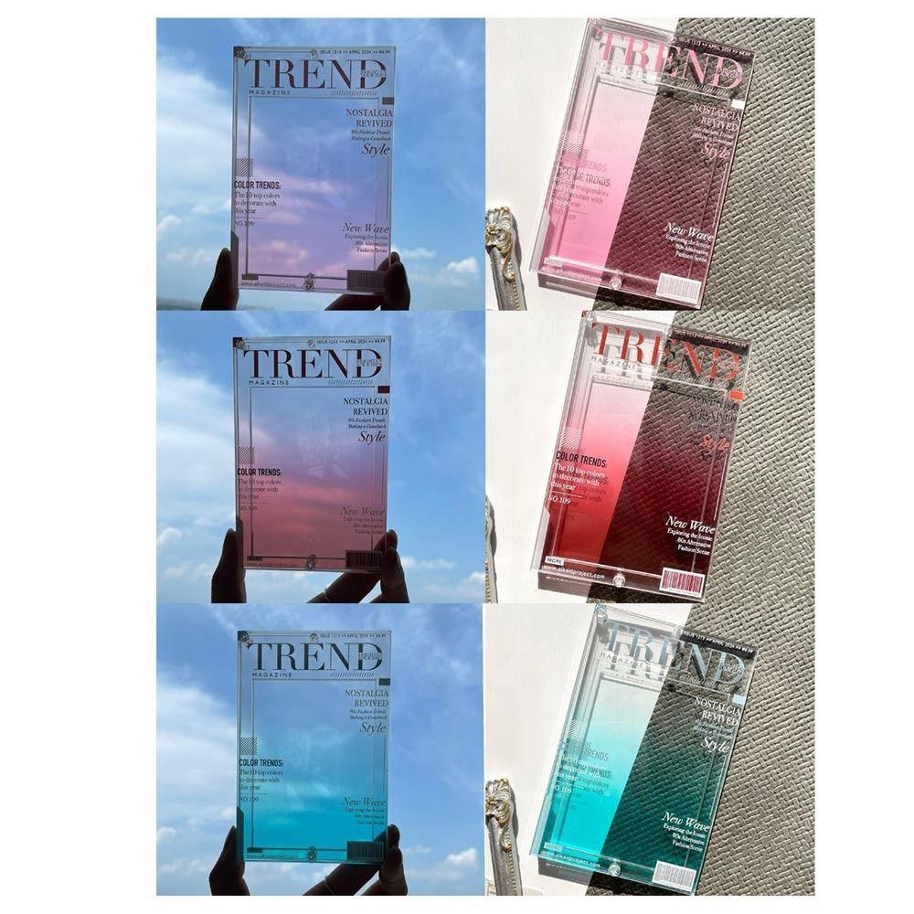 Trendy Magazine Style 3-inch Photo Frame with Bead Chain Photo Card Holder Card Display  Keychain