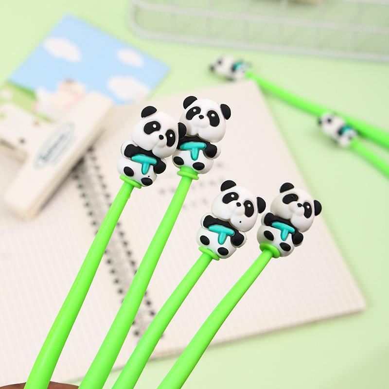 48 Pièces avec Boîte Panda de Dessin Animé Secoueur Musique Stylo Neutre Gel Souple Stylo Secoueur Décompression Cadeau Prix Étudiant Papeterie