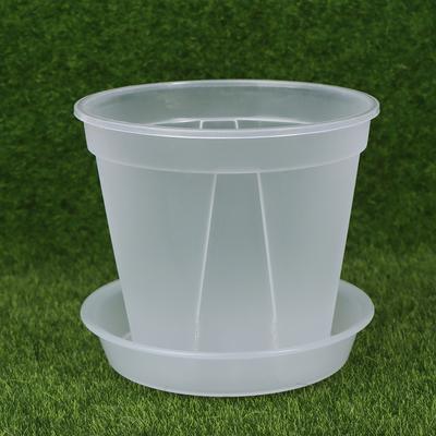 1 peça vaso de flores transparente com bandeja 10 cm/12 cm/14 cm pp vaso de flores transparente vaso de orquídea com furos para mesa de escritório em casa