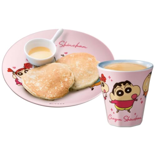 Skater Thin Melamine Plate, 20cm, Stylish Character Breakfast Plate with Crayon Shin-chan Design, MPL20P-A