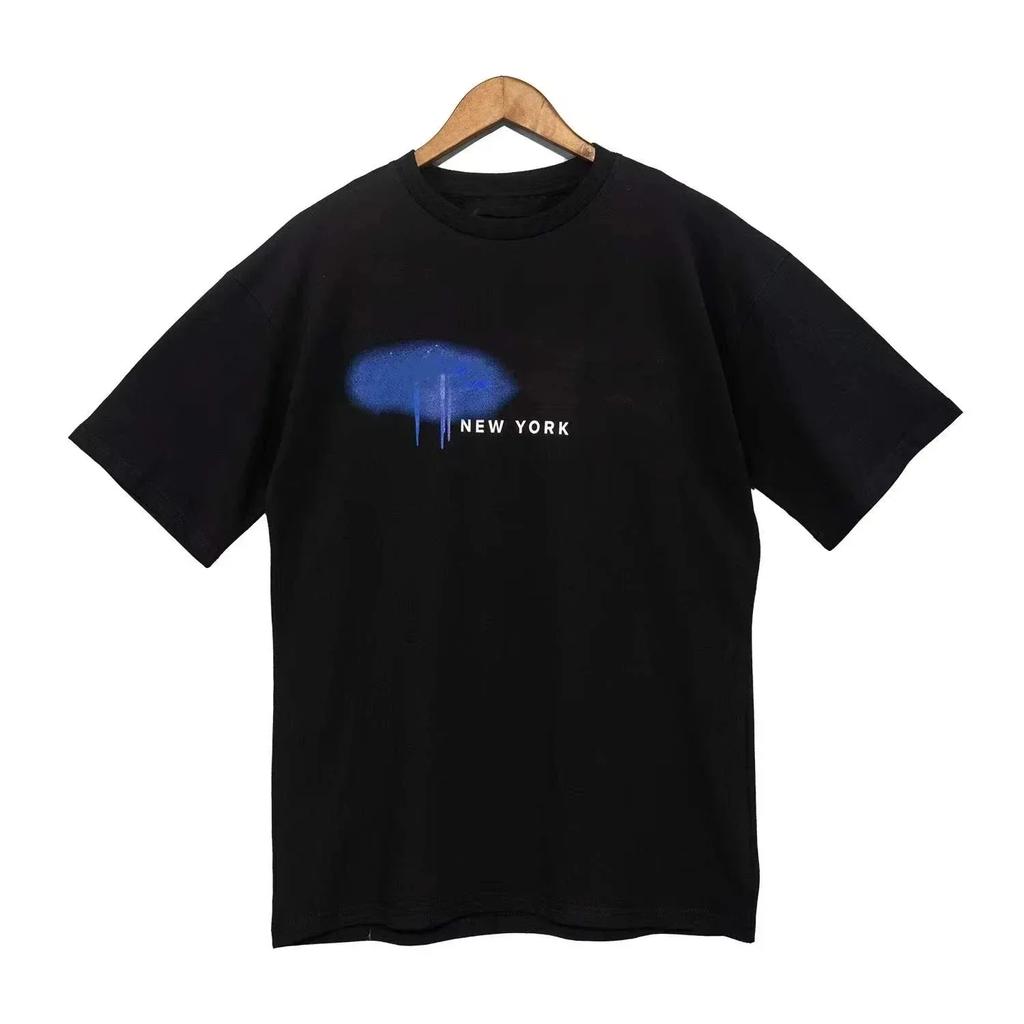 Graffiti Print Short Sleeve T-shirt for Men and Women Angel Letter Logo Crew Neck Shirt, Luxury Brand Summer Fashion Oversized